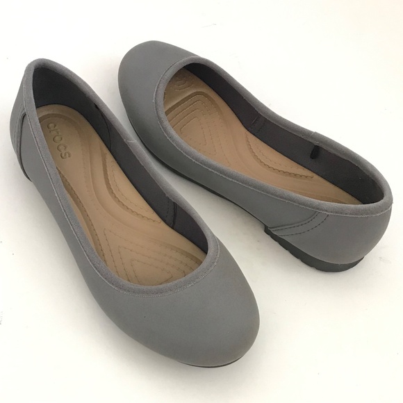 CROCS Marin Ballet Flats Comfort Shoes Gray Colorite Slip On Women’s Size 8 - Picture 15 of 15